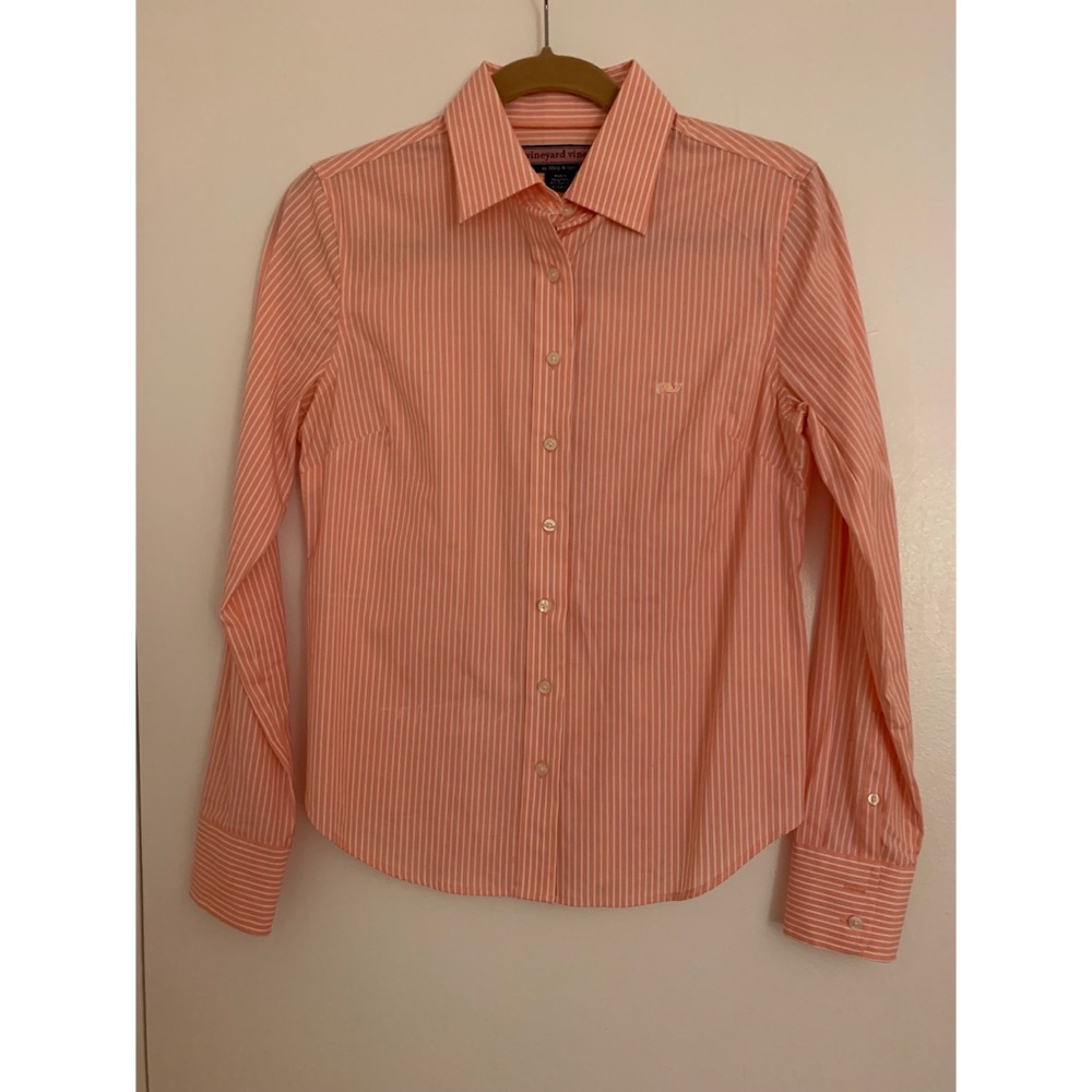 Vineyard vines button down salmon stripe